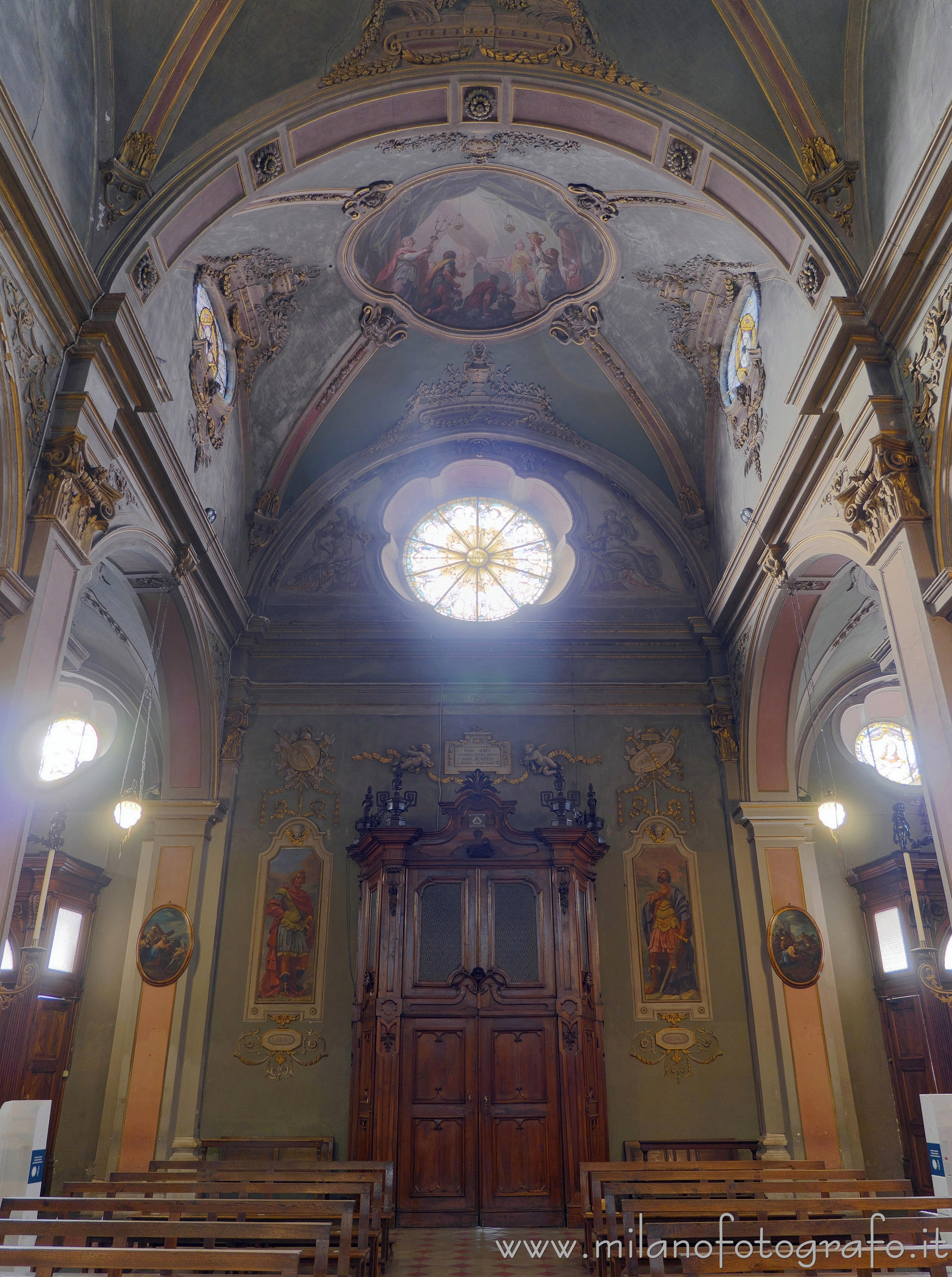 Caravaggio (Bergamo, Italy) - Counterfacade of  the Church of the Saints Fermo and Rustico